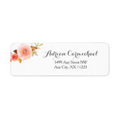 Blush Waterverf bloemenbruiloft 3605b Etiket (Voorkant)