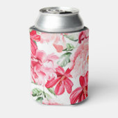 Blush Waterverf bloemmotief Blikjeskoeler (Blikje Achterkant)