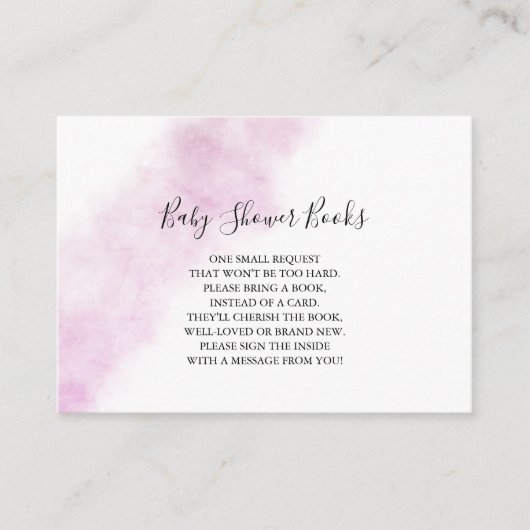 Blush Waterverf Boeken voor Baby Kaart (Voorkant)