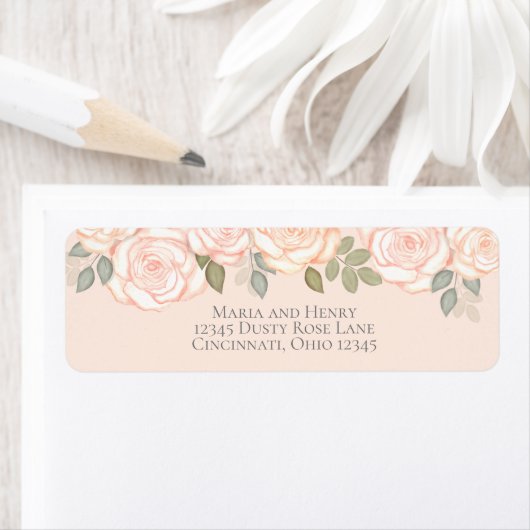 Blush Waterverf Botanische olievlek Etiket (Insitu)