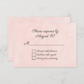 Blush Waterverf Bruiloft RSVP Kaart (Voorkant / Achterkant)