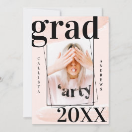 Blush Waterverf Brushstroke Foto Afstuderen Kaart