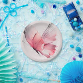 Blush Waterverf Butterfly Baby shower Papieren Bordje (Feest)