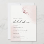 BLUSH WATERVERF BUTTERFLY VRIJGEZELLENFEEST INVITE BEDANKKAART (Voorkant)