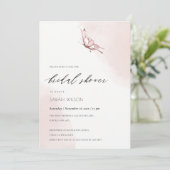 BLUSH WATERVERF BUTTERFLY VRIJGEZELLENFEEST INVITE BEDANKKAART (Staand voorkant)