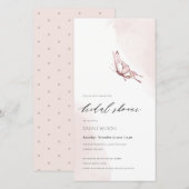 BLUSH WATERVERF BUTTERFLY VRIJGEZELLENFEEST INVITE BEDANKKAART (Voorkant / Achterkant)