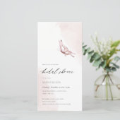 BLUSH WATERVERF BUTTERFLY VRIJGEZELLENFEEST INVITE BEDANKKAART (Staand voorkant)