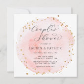 Blush Waterverf Circle Couples Douche Vierkant Kaart (Voorkant)