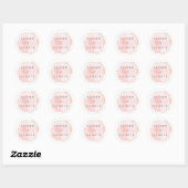 Blush Waterverf Circle Gouden Stippen Bruiloft Ronde Sticker (Vel)
