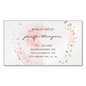 Blush Waterverf Cirkel Gold Stippen Magnetisch Visitekaartje (Voorkant)