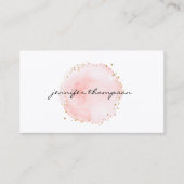 Blush Waterverf Cirkel Gold Stippen Visitekaartje (Voorkant)