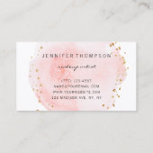 Blush Waterverf Cirkel Gold Stippen Visitekaartje (Achterkant)