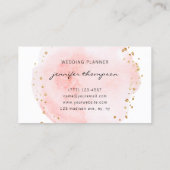 Blush Waterverf Cirkel Gold Stippen Visitekaartje (Achterkant)
