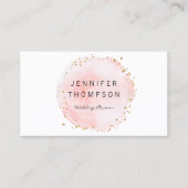 Blush Waterverf Cirkel Gold Stippen Visitekaartje (Voorkant)