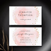 Blush Waterverf Cirkel Gold Stippen Visitekaartje