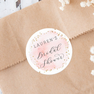 Blush Waterverf Cirkel Vrijgezellenfeest Ronde Sticker