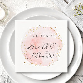 Blush Waterverf Cirkel Vrijgezellenfeest Servet