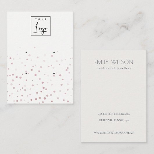 Blush Waterverf Confetti 2 Logo oorscherm Visitekaartje (Voorkant / Achterkant)