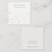 Blush Waterverf Confetti Band Ketting Display Vierkante Visitekaartje (Voorkant / Achterkant)