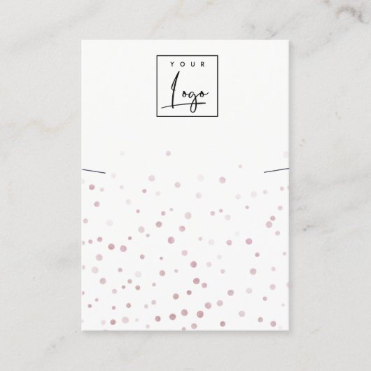 Blush Waterverf Confetti Band Ketting Display Visitekaartje (Voorkant)