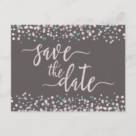 Blush Waterverf Confetti Bruiloft Save the Date Aankondigingskaart