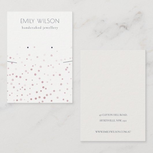 Blush Waterverf Confetti die Ketting afgeeft Visitekaartje (Voorkant / Achterkant)