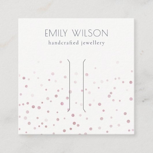 Blush Waterverf Confetti Hair Clip Display Vierkante Visitekaartje (Voorkant)