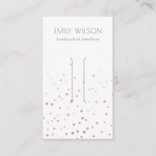 Blush Waterverf Confetti Hair Clip Display Visitekaartje (Voorkant)