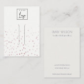 Blush Waterverf Confetti Hair Clip Display Visitekaartje (Voorkant / Achterkant)