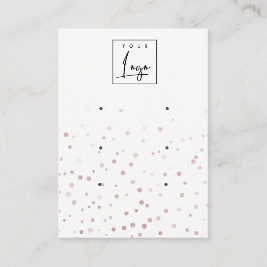 Blush Waterverf Confetti Logo 3 Veroorbaar beeldsc Visitekaartje (Voorkant)