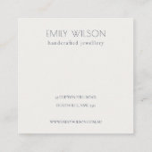 Blush Waterverf Confetti Logo Ketting Display Vierkante Visitekaartje (Achterkant)