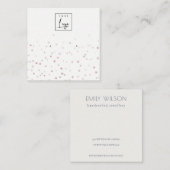 Blush Waterverf Confetti Logo Veroorbaar beeldsche Vierkante Visitekaartje (Voorkant / Achterkant)