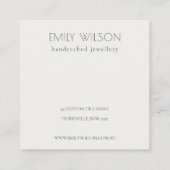 Blush Waterverf Confetti Logo Veroorbaar beeldsche Vierkante Visitekaartje (Achterkant)