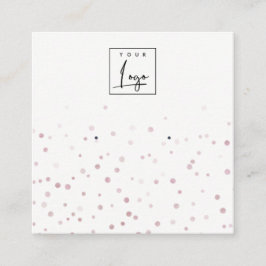 Blush Waterverf Confetti Logo Veroorbaar beeldsche Vierkante Visitekaartje