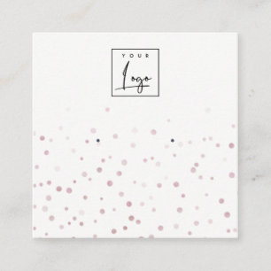 Blush Waterverf Confetti Logo Veroorbaar beeldsche Vierkante Visitekaartje