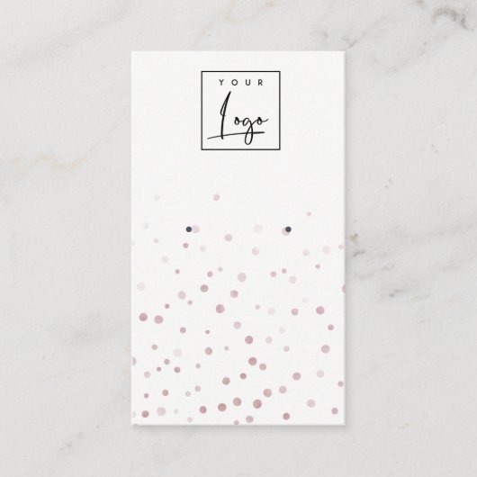 Blush Waterverf Confetti Logo Veroorbaar beeldsche Visitekaartje (Voorkant)