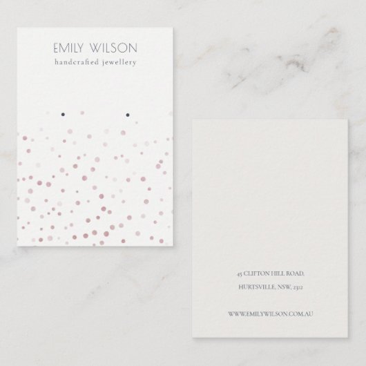 Blush Waterverf Confetti-staafscherm Visitekaartje (Voorkant / Achterkant)