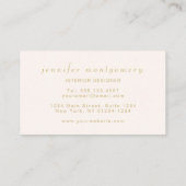 Blush Waterverf Damask Gold Typography Visitekaartje (Achterkant)