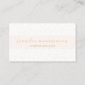 Blush Waterverf Damask Gold Typography Visitekaartje (Voorkant)