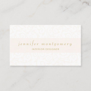 Blush Waterverf Damask Gold Typography Visitekaartje