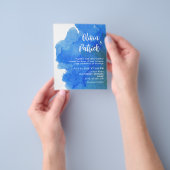 Blush waterverf Elegante Marine Huwelijksuitnodigi Flyer (Hand)