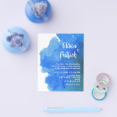 Blush waterverf Elegante Marine Huwelijksuitnodigi Flyer (Enkel)