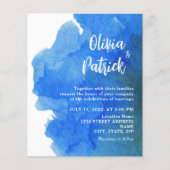 Blush waterverf Elegante Marine Huwelijksuitnodigi Flyer (Voorkant)
