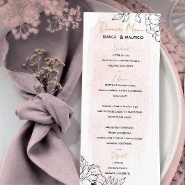 Blush Waterverf Elegantie met Black Floral Accent Menu