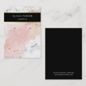 Blush Waterverf en marmer | Verdien van een Displa Visitekaartje (Voorkant / Achterkant)