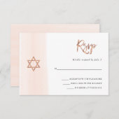 Blush Waterverf | Faux Roos Gold Bat Mitzvah RSVP Kaartje (Voorkant / Achterkant)