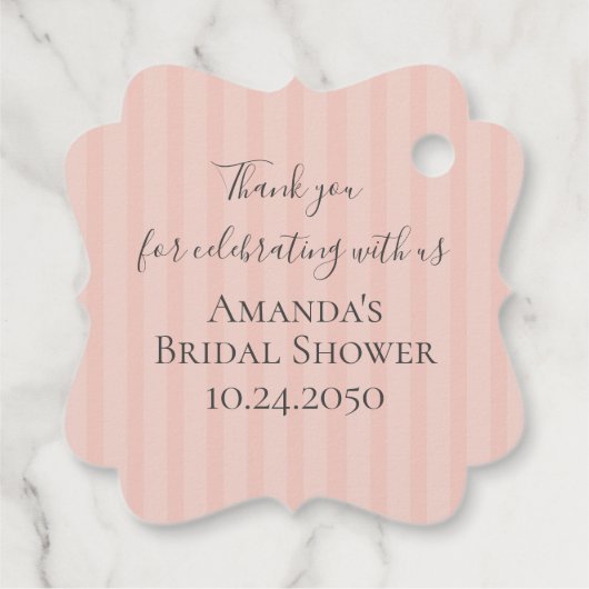 Blush Waterverf Favor Vrijgezellenfeest Bedankt Bedankjes Labels (Achterkant)