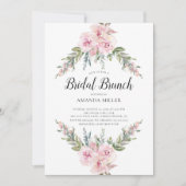 Blush Waterverf Floral Bridal Brunch Kaart (Voorkant)