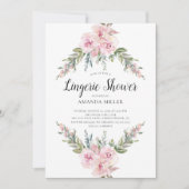 Blush Waterverf Floral Bridal Lingerie Shower Kaart (Voorkant)