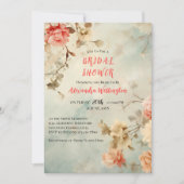 Blush Waterverf Floral Bridal Shower Uitnodiging (Voorkant)
